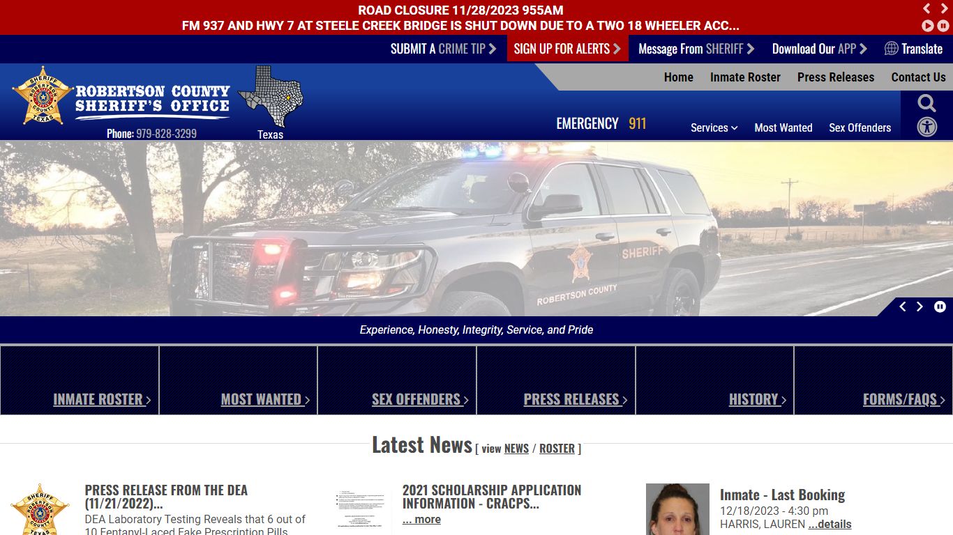Inmate Roster - Robertson County TX Sheriff